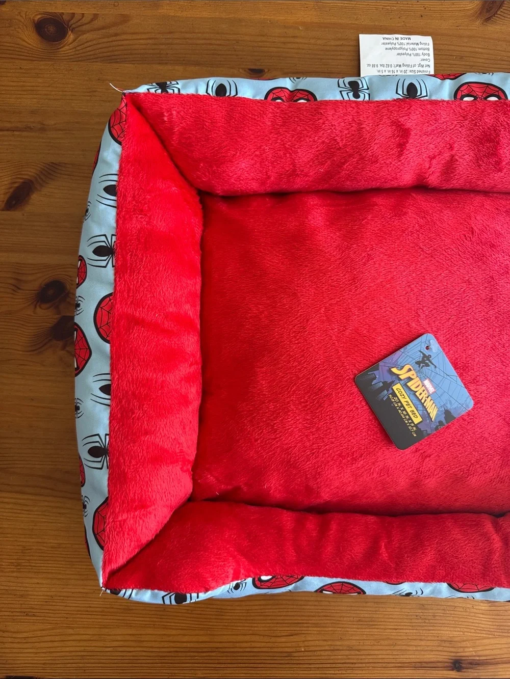 Marvel Spider-Man Plush Small Pet Bed in Red and Light Blue